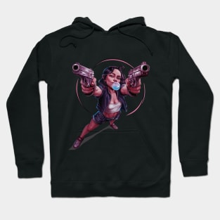 Bubble gum girl with guns Hoodie